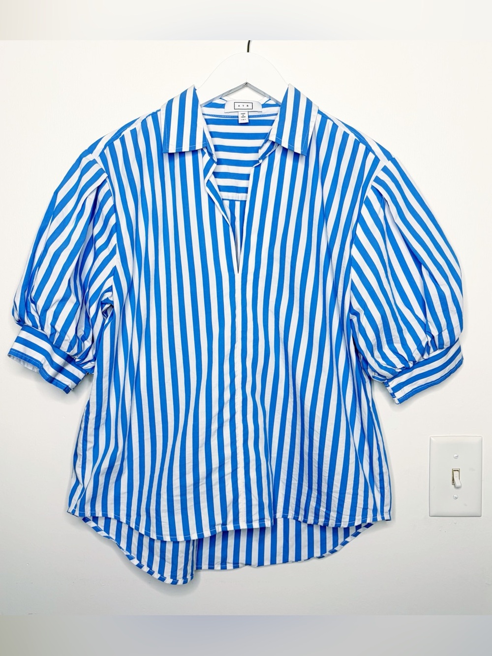 AYR Blue White Striped Capeside Popover Shirt